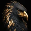 Black Gold Eagle Lion Canvas 6